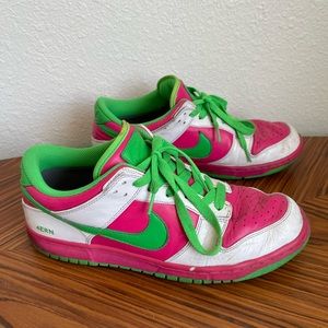 Nike pink green sneakers